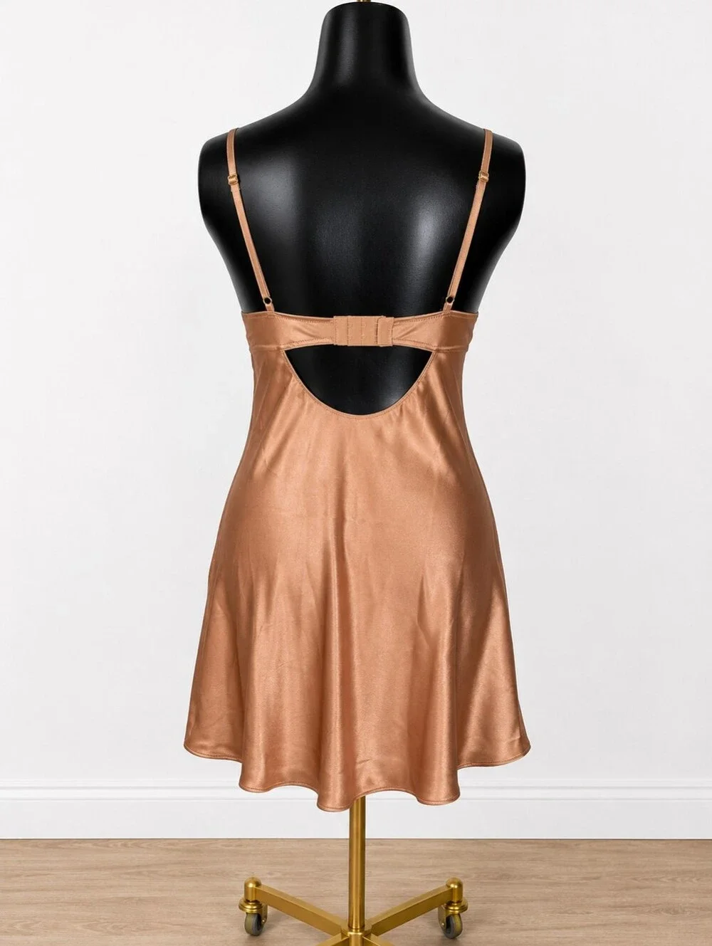 Victoria's Secret Gold Satin & Lace Chemise
